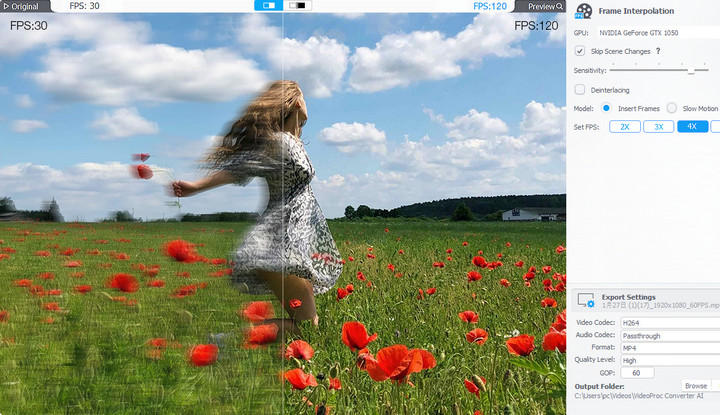 VideoProc Converter AI Review - Frame Interpolation