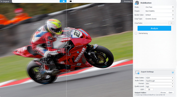 VideoProc Converter AI Review - Stabilization