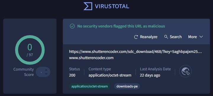 Security Testing Results for Shutter Encoder