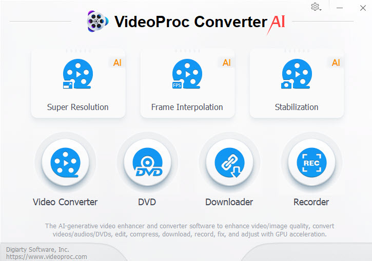 Open VideoProc Converter AI