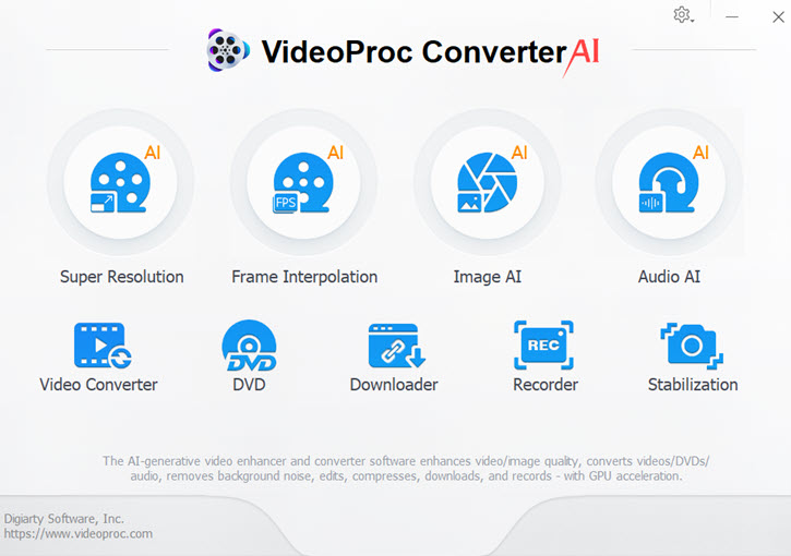 Open VideoProc Converter AI