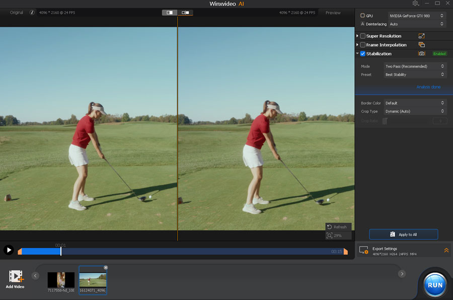 Winxvideo AI stabilize