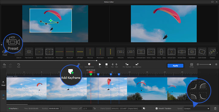 Motion Editor Interface
