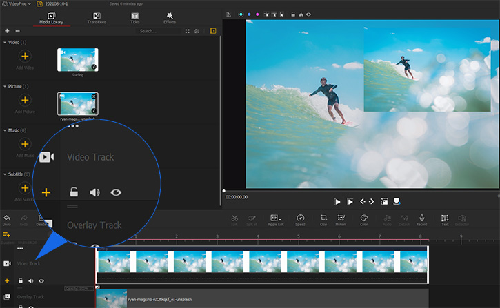 add background image to video in VideoProc Vlogger