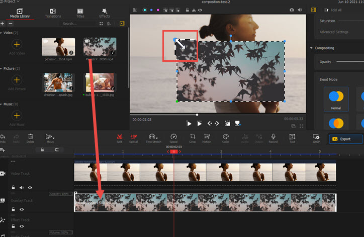 Add Blend Video to the Overlay Track