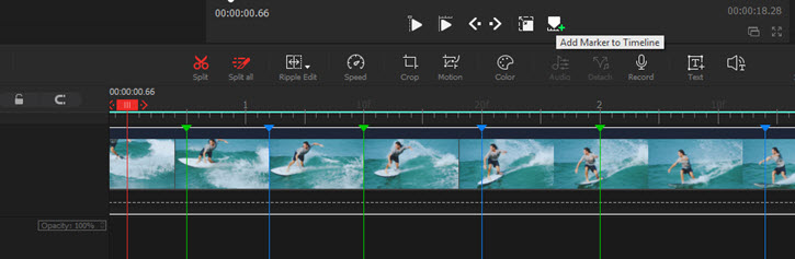 Add marker to video frames