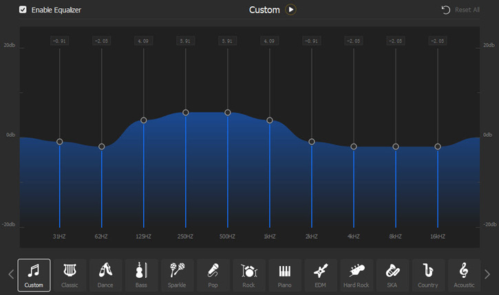 Audio Equalizer Interface