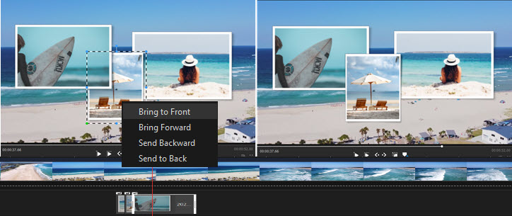 Adjust clips layers in Preview window