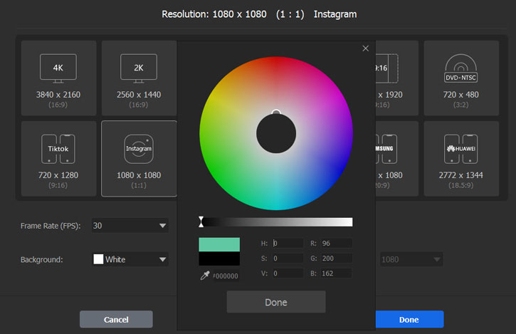 Change Video Background Color