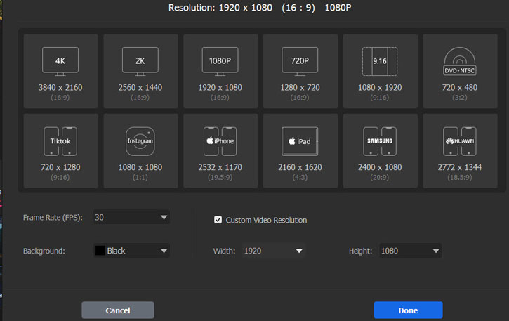 Customize Resolution