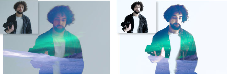 White background works better to blend the Aurora