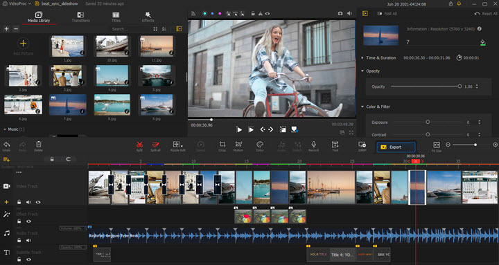 Edit slideshow images to the beat