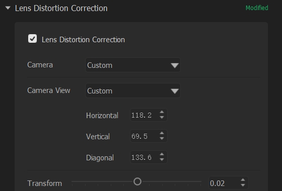 Customization for Lens Distortion Correction in VideoProc Vlogger
