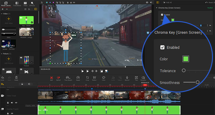 Adjust Chroma Key Parameters