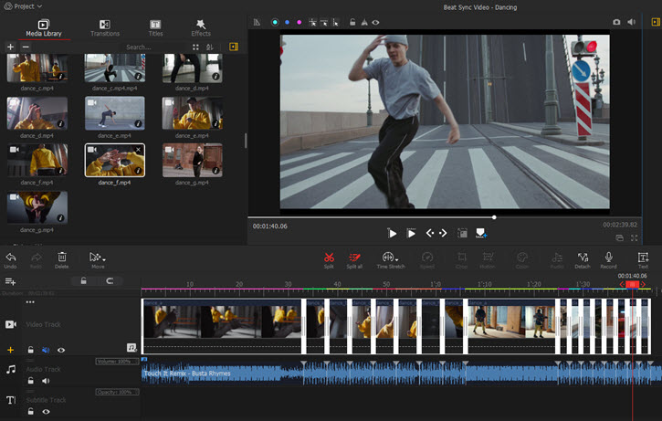 Rearrange video clips to the beat