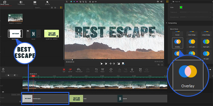 Text Overlay with Blend Mode