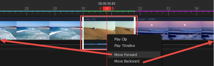 Move Clips Forward or Backward