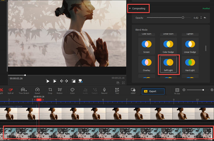 Use the Blend Mode in the Compositing Section