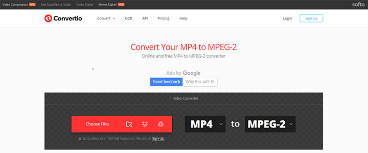 MP4 to MPEG2 Converter Online - Convertio