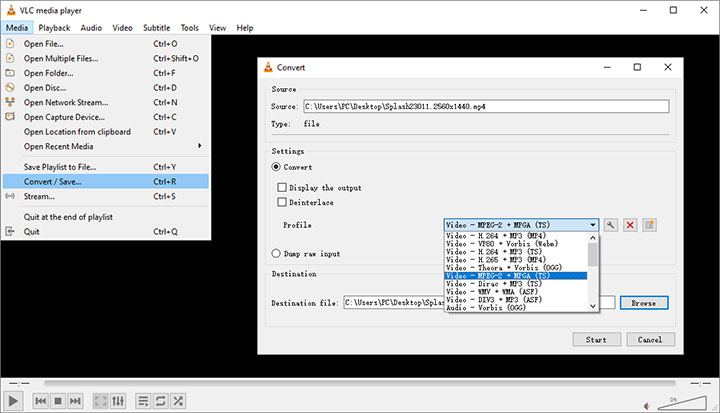 MP4 to MPEG2 Converter Freeware VLC