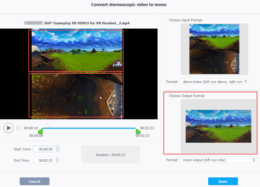 Convert Stereoscopic Video in VideoProc