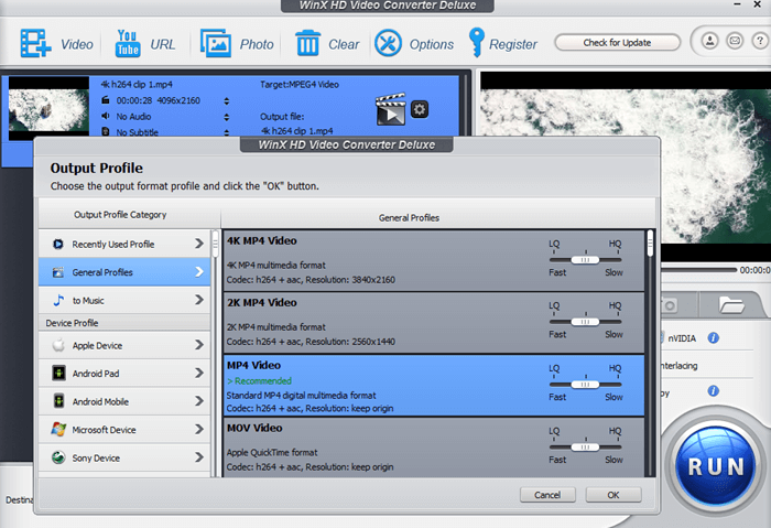 WinX HD Video Converter Deluxe - Convert AVI to MP4