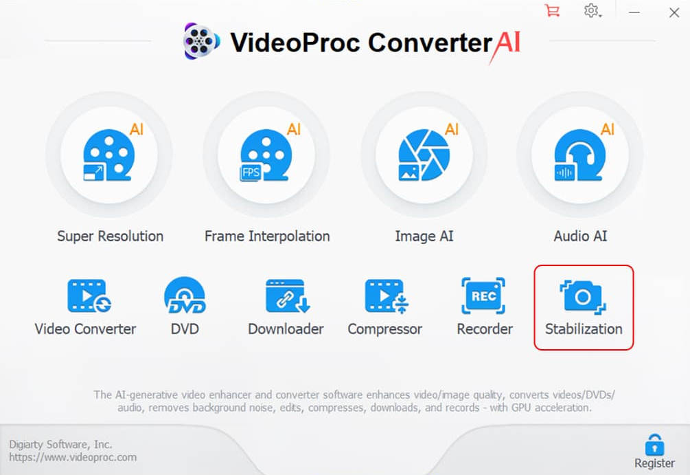 Stabilization - VideoProc