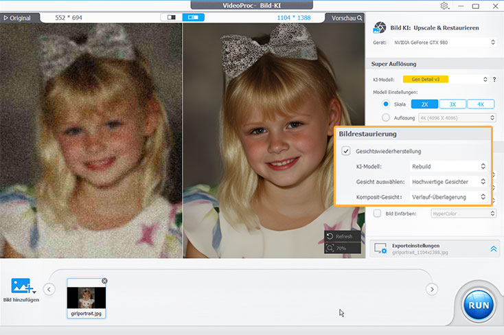 VideoProc AI Face Restoration - Step 2