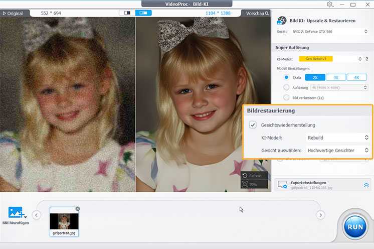 VideoProc AI Face Restoration - Step 2