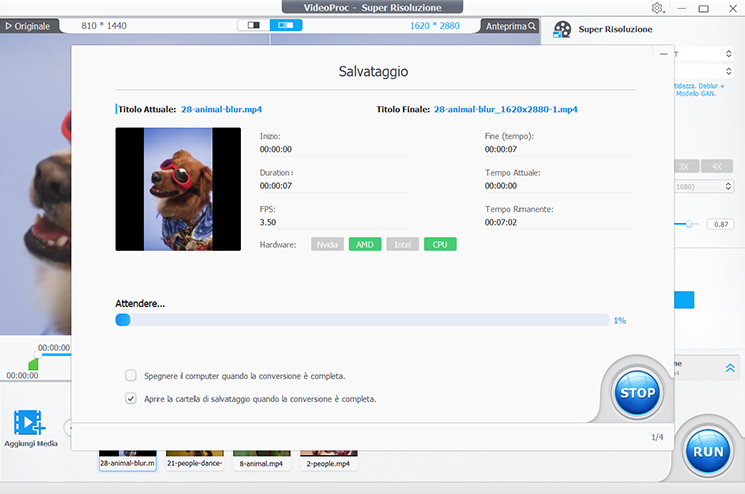 VideoProc Super Risoluzione - Step 3