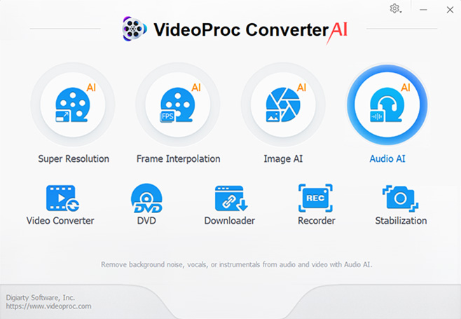 VideoProc Removes Background Noise - Step 1