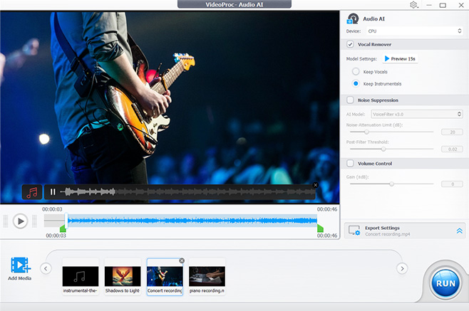 VideoProc Removes Background Noise - Step 2