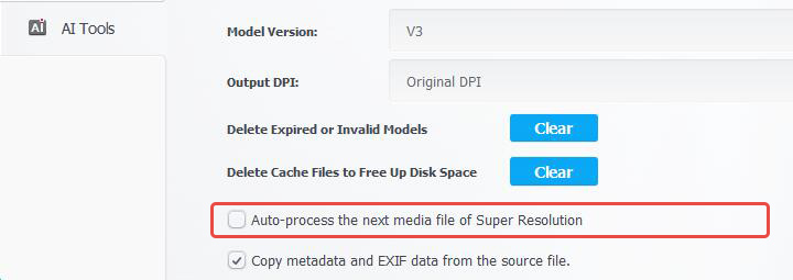 Disable Automatic Processing of the Next Media File