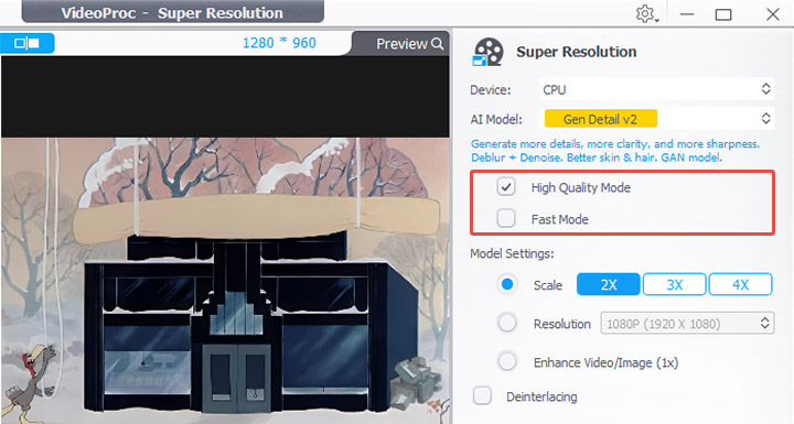 Change Processing Mode