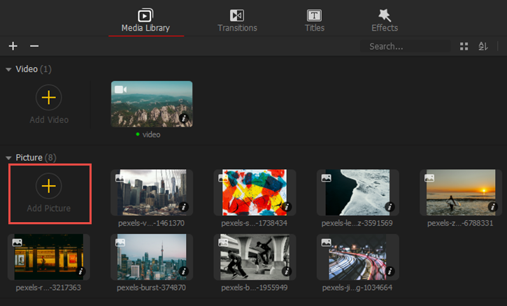 Add pictures to VideoProc Vlogger