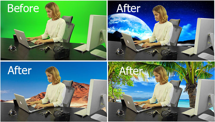 Chroma Key Effects in VideoProc Before VS After