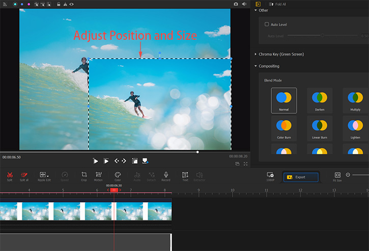 add background image to video in VideoProc Vlogger
