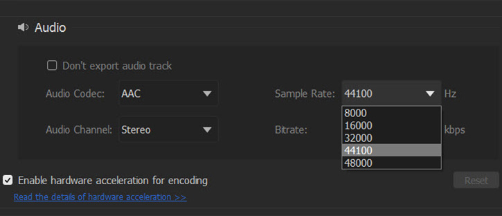 Adjust Audio Sample Rate