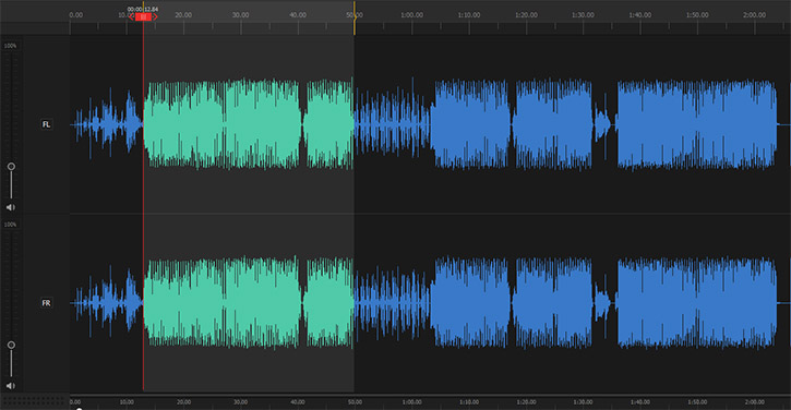Audio waveforms in Audio Editor