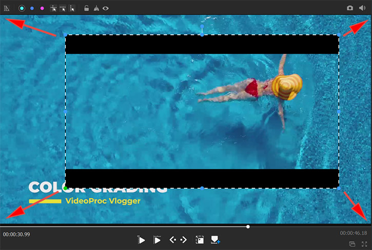 drag black bar image in preview window
