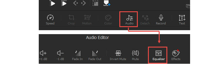Open Equalizer in Audio Editor