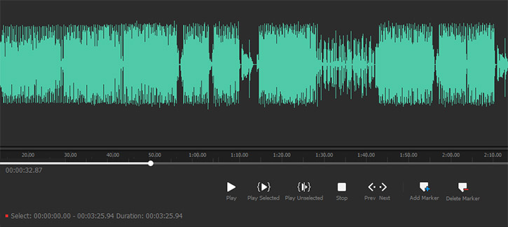 Audio Editor playback toolbar